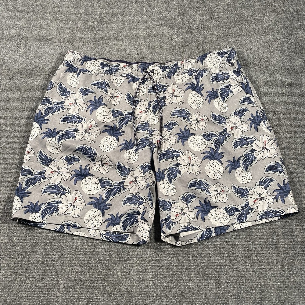 Fish Hippie Co. Volley Pineapple Floral All Over Print Lined Shorts Mens 2XL